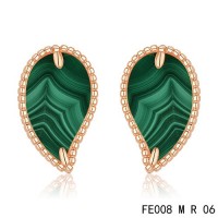Van cleef & arpels Sweet Alhambra Leaf Earrings pink gold,malachite	