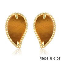 Van cleef & arpels Sweet Alhambra Leaf Earrings yellow gold,tiger�s eye	