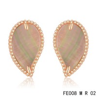 Van cleef & arpels Sweet Alhambra Leaf Earrings pink gold,Brown Mother-of-Pearl	