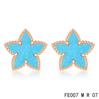 Van cleef & arpels Sweet Alhambra Star Earrings pink gold,turquoise	