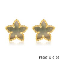Van cleef & arpels Sweet Alhambra Star Earrings yellow gold,Brown Mother-of-Pearl	