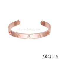 Cartier Open Love Bracelet in pink gold with 1 diamond	