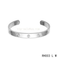 Cartier Love Open Bracelet in white gold with 1 diamond	
