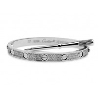 Cartier Love Screw bangle bracelet in white gold with diamonds