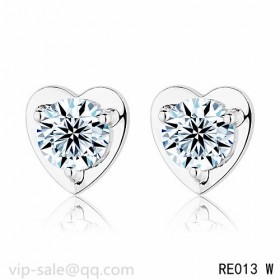 "Diamants Légers" DE Cartier Earrings Heart Motif in 18K white gold with a diamond