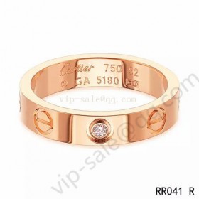 Cartier love ring in pink gold with a diamond