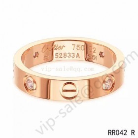 Cartier love ring in pink gold with 4 diamonds