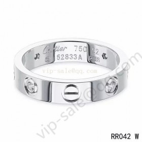 Cartier love ring in white gold with 4 diamonds