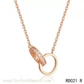 Cartier love necklace pink gold rings with diamonds 