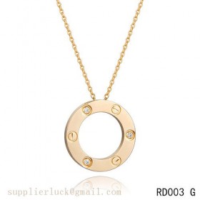 Cartier love pendant necklace in yellow gold with diamonds