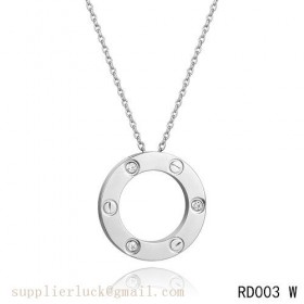 Cartier love pendant necklace in white gold with diamonds 