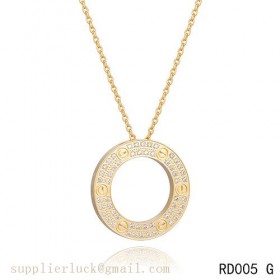 Cartier love necklace set in yellow gold with diamonds 
