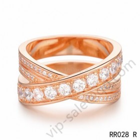 Cartier paris nouvelle vague ring in pink gold with diamonds