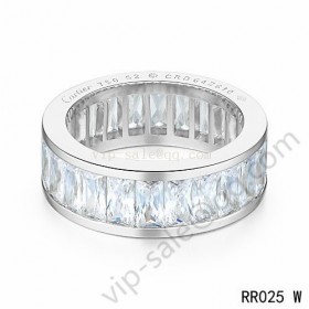 Cartier Round ring in white gold with crystal