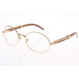 2016 Cartier 7550178 55-22 Sandal Wood Eyeglasses, Gold
