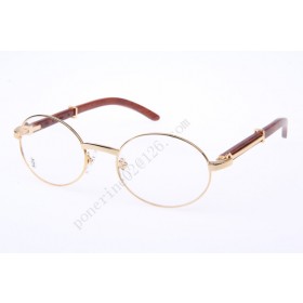 2016 Cartier 51551348 Wood Eyeglasses, Gold