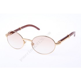2016 Cartier 51551348 Wood Sunglasses, Gold Brown