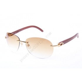 2016 Cartier 3524016 Wood Sunglasses, Gold Brown Gradient