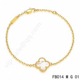 Van cleef & arpels Sweet Alhambra braceletyellow gold with white mother-of-pearl