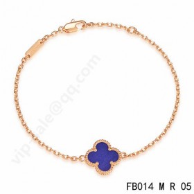 Van cleef & arpels Sweet Alhambra braceletpink gold with lapis lazuli