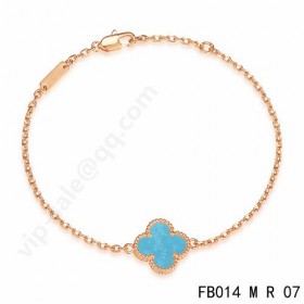 Van cleef & arpels Sweet Alhambra braceletpink gold with Turquoise
