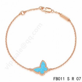 Van cleef & arpels Sweet Alhambra Butterfly braceletpink gold with Turquoise