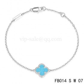 Van cleef & arpels Sweet Alhambra braceletwhite gold with Turquoise