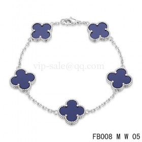 Van cleef & arpels Alhambra braceletWhite with 5 Purple clover