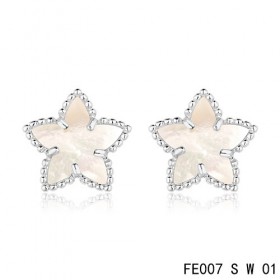 Van cleef & arpels Sweet Alhambra Star Earrings white gold,white mother-of-pearl
