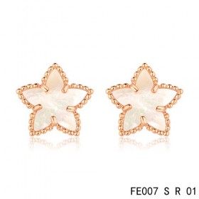 Van cleef & arpels Sweet Alhambra Star Earrings pink gold,white mother-of-pearl