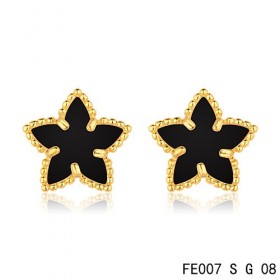 Van cleef & arpels Sweet Alhambra Star Earrings yellow gold,onyx