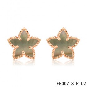 Van cleef & arpels Sweet Alhambra Star Earrings pink gold,Brown Mother-of-Pearl