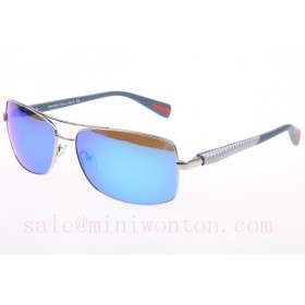 Prada SPS50OS Sunglasses In Gold Blue Lens