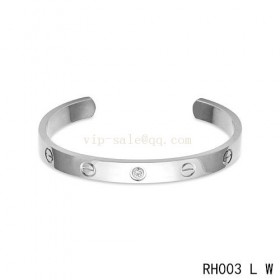 Cartier Love Open Bracelet in white gold with 1 diamond