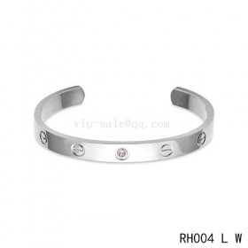Cartier Love Open Bracelet in white gold with pink sapphire