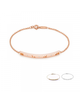 Tiffany Atlas Pierced Bar Bracelet With Crystals Rose Gold Newest Design Girls Valentine's Day GRP07000/GRP09073