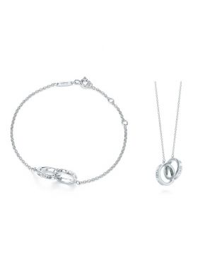Tiffany 1837 Interlocking Circles Pendant Necklace Bracelet Set Men Women Fashion Style Online Canada GRP02386/35505903