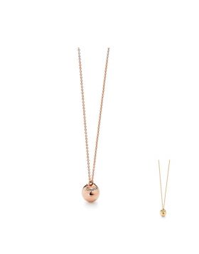 Tiffany Hardwear Ball Pendant Chain Necklace Pink/Yellow Gold Sale In Malaysia For Women GRP09557/GRP09558