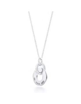 Tiffany 1837 Copy Double Interlocking Drop Pendant Necklace Latest Design Women 37359572