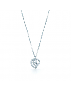 High-end Tiffany Enchant Heart Pendant Necklace Sterling Silver Diamonds Mother's Day Gift 33725876