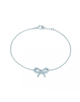 Tiffany Bow Rose Gold & Silver Bracelet Pendant Diamonds Friends Gifts Jewelry GRP03318