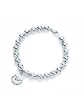 Tiffany Copy Paloma's Graffiti Bead Chain Love & Heart Double Surface Tag Bracelet Newest Design Valentine Gift Girls GRP09239
