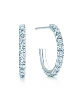 Hot Sale Tiffany Metro Crystals Hoop Earrings Luxury Fine Jewelry Best Review America GRP02414