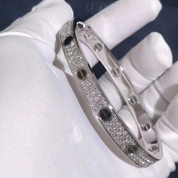 Cartier Love Bracelet, paved diamonds, black ceramic