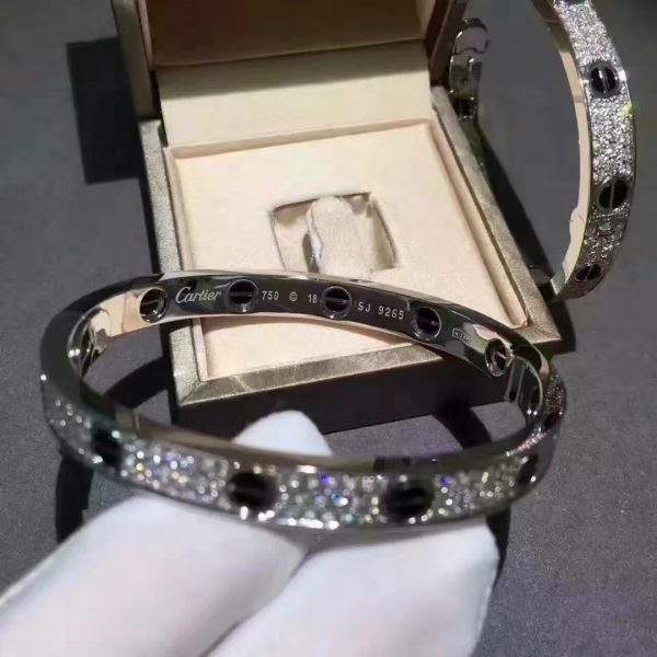 Cartier Love Bracelet, paved diamonds, black ceramic