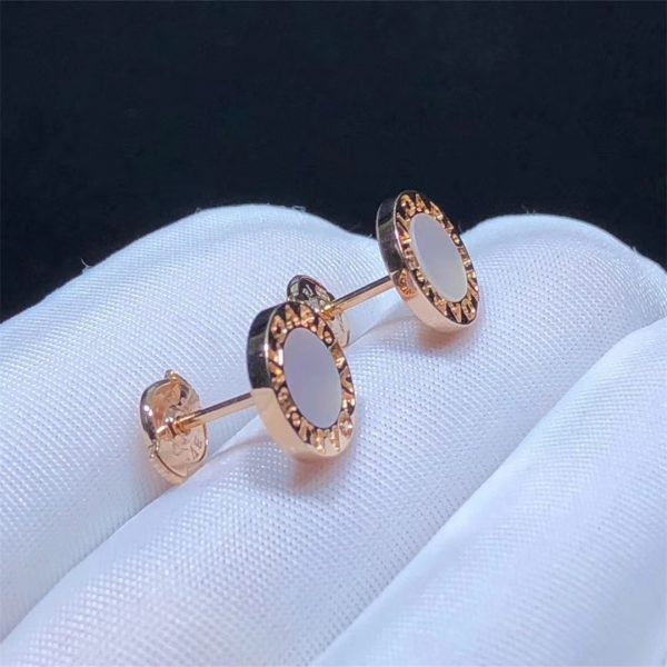 BVLGARI BVLGARI 18 kt rose gold single stud earring with mother-of-pearl