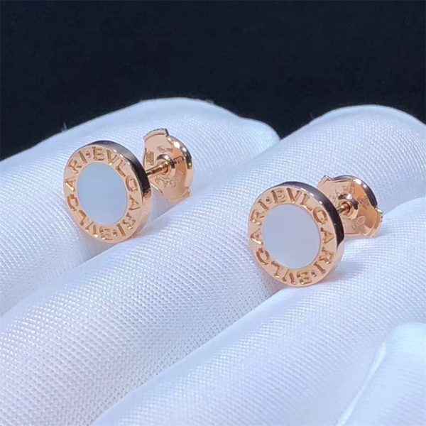 BVLGARI BVLGARI 18 kt rose gold single stud earring with mother-of-pearl