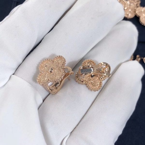 Van Cleef & Arpels Vintage Alhambra earrings, rose gold.