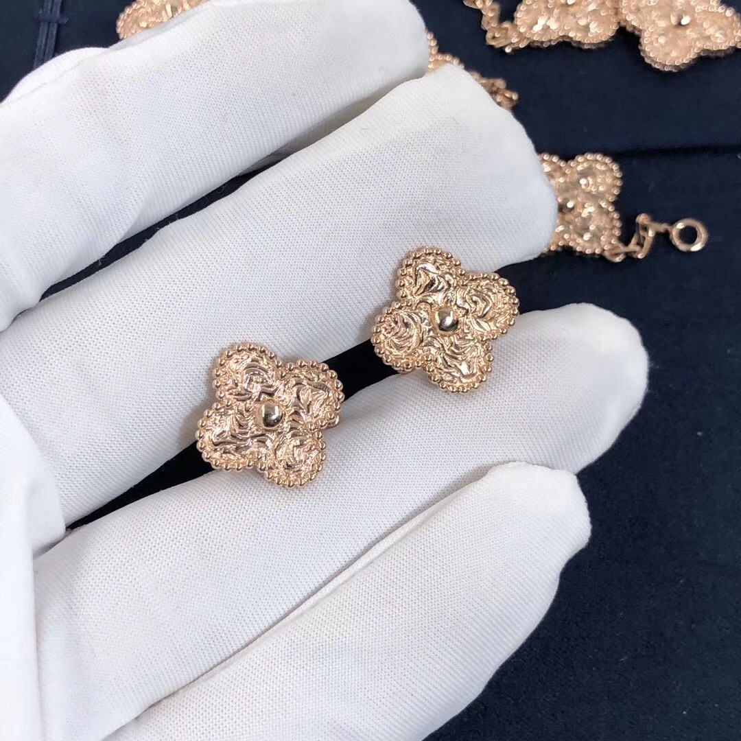 Frons Verduisteren palm Pure 18k ROSE gold Van Cleef & Arpels Vintage Alhambra earrings of 18k gold van  Cleef & Arpels jewelry. – International Brand Replica Jewelry for Sale,  Make in Real 18k Gold and