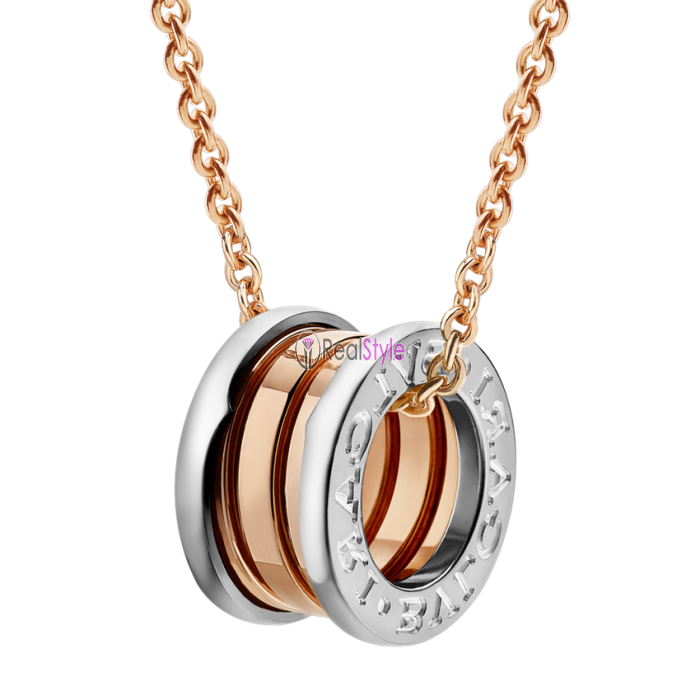 Bvlgari B.ZERO1 necklace pink gold white gold pendant CL857655 replica